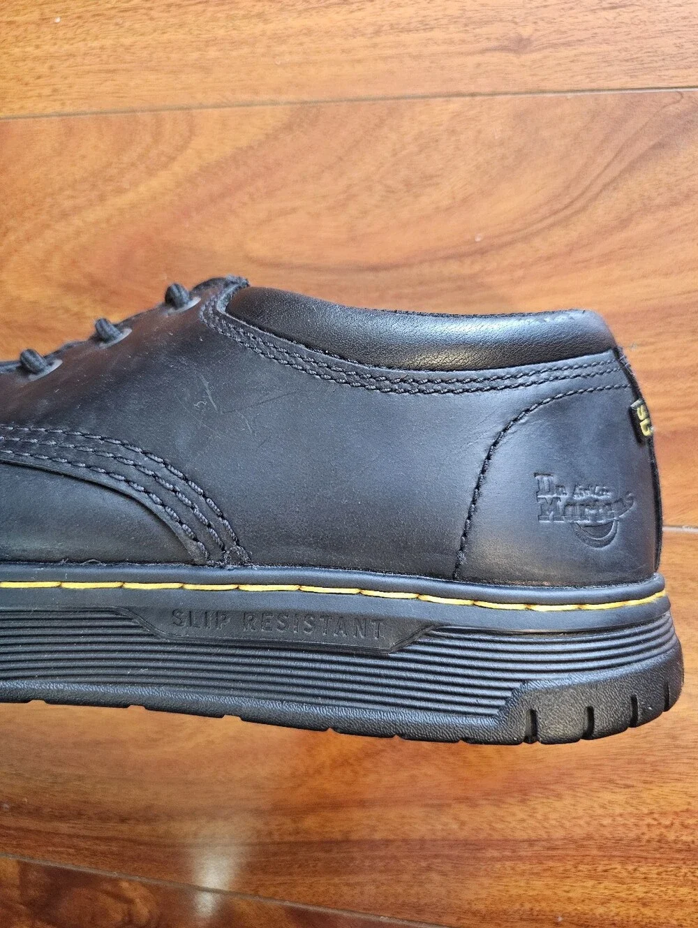 Dr Martens Low Oxford Industrial Black Leather Alloy Steel Toe Work Shoe M11-W12